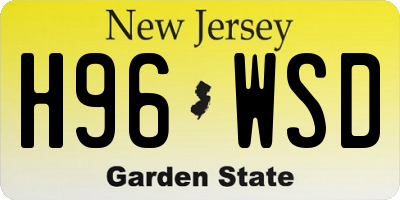 NJ license plate H96WSD