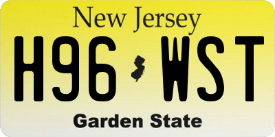 NJ license plate H96WST