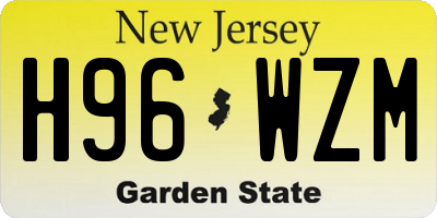 NJ license plate H96WZM