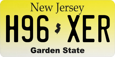 NJ license plate H96XER
