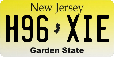 NJ license plate H96XIE