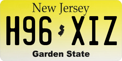 NJ license plate H96XIZ