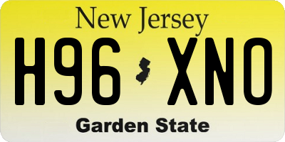 NJ license plate H96XNO