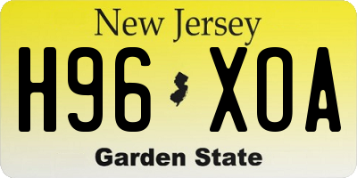NJ license plate H96XOA