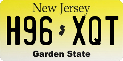 NJ license plate H96XQT
