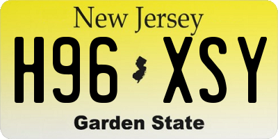NJ license plate H96XSY