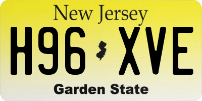 NJ license plate H96XVE