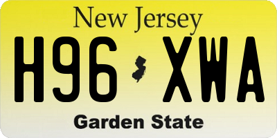NJ license plate H96XWA