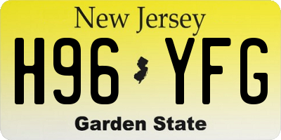 NJ license plate H96YFG
