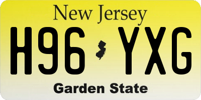 NJ license plate H96YXG