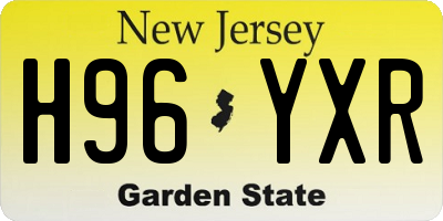 NJ license plate H96YXR