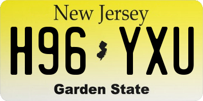 NJ license plate H96YXU