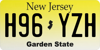 NJ license plate H96YZH