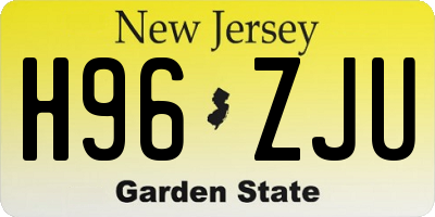 NJ license plate H96ZJU
