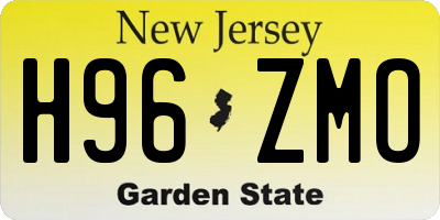 NJ license plate H96ZMO