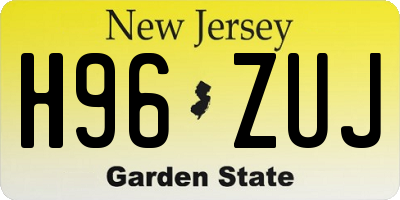 NJ license plate H96ZUJ