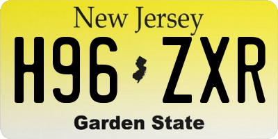 NJ license plate H96ZXR