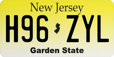 NJ license plate H96ZYL