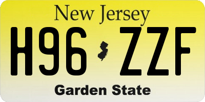NJ license plate H96ZZF