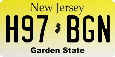 NJ license plate H97BGN