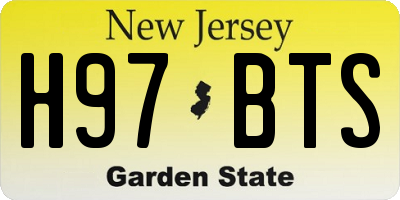 NJ license plate H97BTS