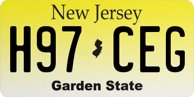 NJ license plate H97CEG