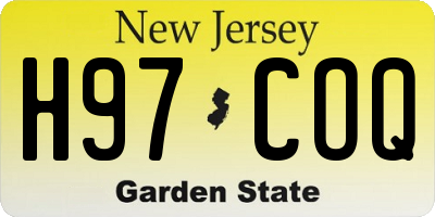 NJ license plate H97COQ