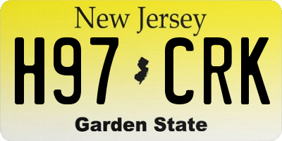 NJ license plate H97CRK