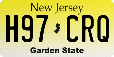 NJ license plate H97CRQ