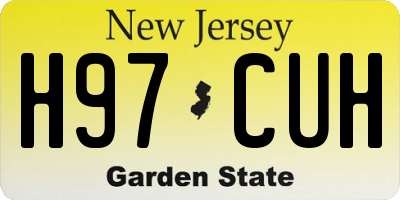 NJ license plate H97CUH