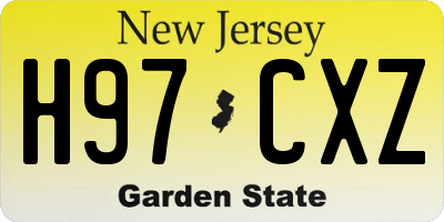 NJ license plate H97CXZ