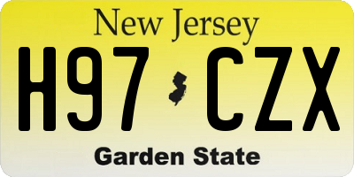 NJ license plate H97CZX