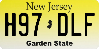 NJ license plate H97DLF