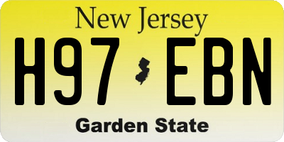 NJ license plate H97EBN