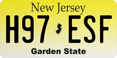 NJ license plate H97ESF
