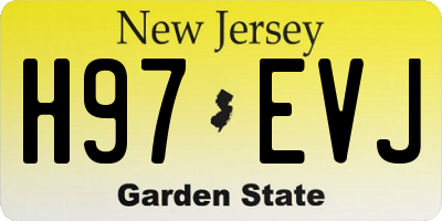 NJ license plate H97EVJ