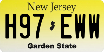 NJ license plate H97EWW