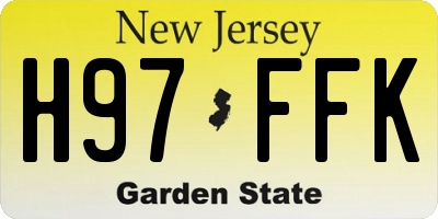NJ license plate H97FFK