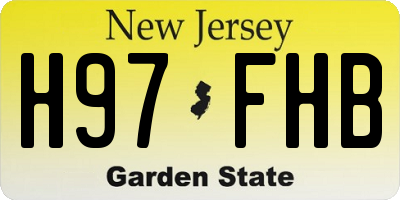 NJ license plate H97FHB
