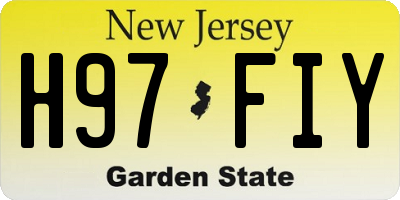 NJ license plate H97FIY