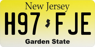 NJ license plate H97FJE