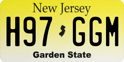 NJ license plate H97GGM