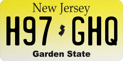 NJ license plate H97GHQ