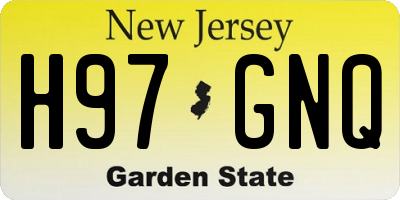 NJ license plate H97GNQ