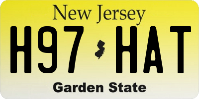 NJ license plate H97HAT