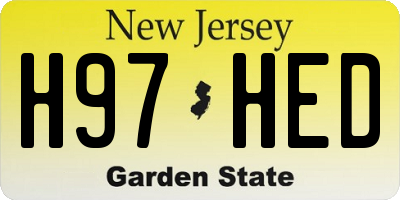 NJ license plate H97HED