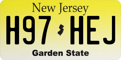 NJ license plate H97HEJ