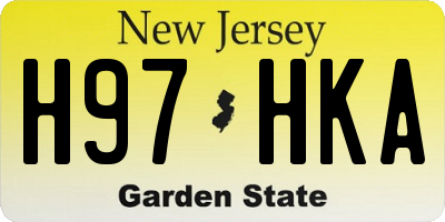 NJ license plate H97HKA