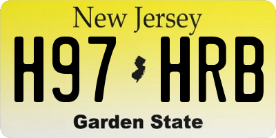 NJ license plate H97HRB