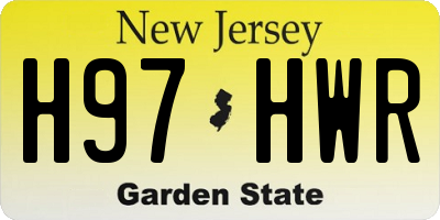 NJ license plate H97HWR